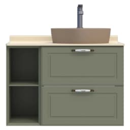Creavit Perra 25+60 Cm Zeytuni 2 Çekmeceli Lavabo Dolabı görsel 1