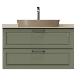 Creavit Perra 100 Cm Zeytuni 2 Çekmeceli Lavabo Dolabı görsel 1