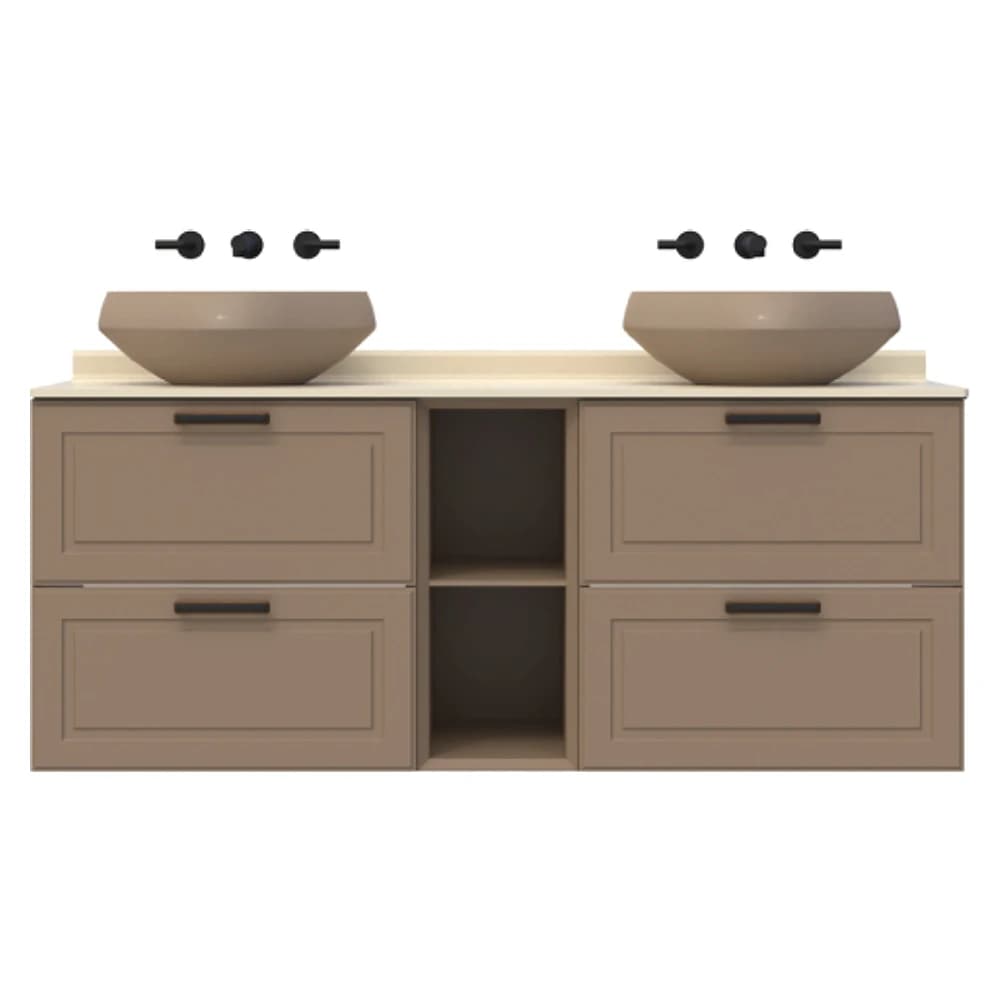 Creavit Perra 60+25+60 Cm Latte 2 Çekmeceli Lavabo Dolabı