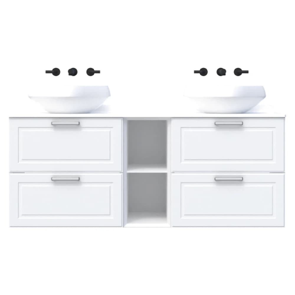 Creavit Perra 60+25+60 Cm Beyaz 2 Çekmeceli Lavabo Dolabı