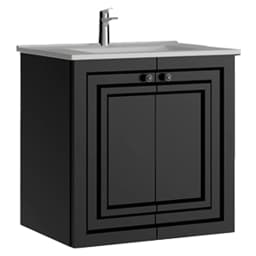 Creavit Kayra 60 Cm Mat Antrasit Kapaklı Lavabo Dolabı görsel 1