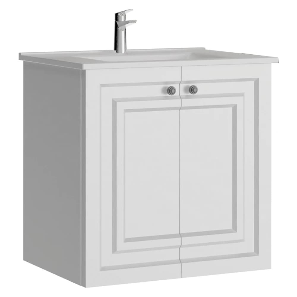 Creavit Kayra 60 Cm Mat Beyaz Kapaklı Lavabo Dolabı