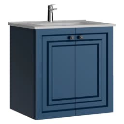 Creavit Kayra 60 Cm Mat Safir Mavi Kapaklı Lavabo Dolabı görsel 1