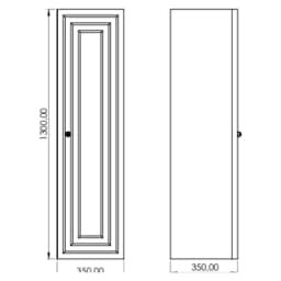 Creavit Kayra 130 Cm Mat Beyaz Boy Dolabı görsel 2