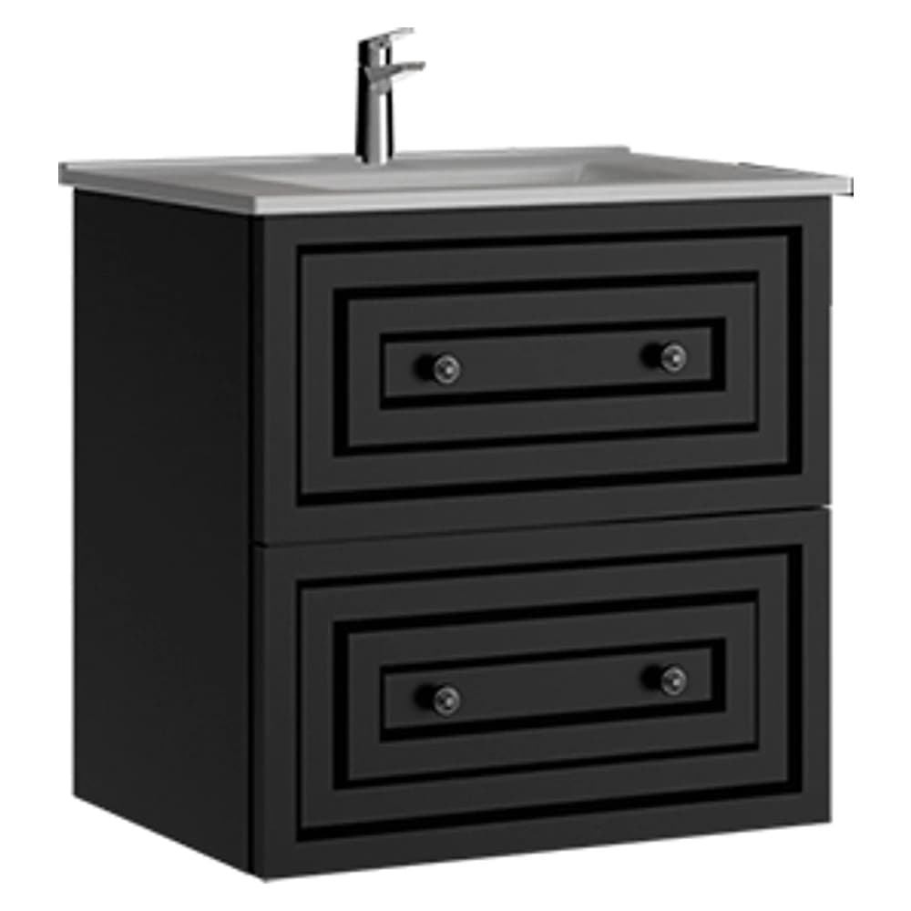 Creavit Kayra 60 Cm Mat Antrasit Çekmeceli Lavabo Dolabı