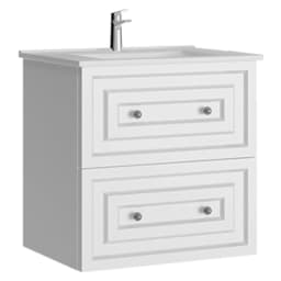 Creavit Kayra 60 Cm Mat Beyaz Çekmeceli Lavabo Dolabı görsel 1