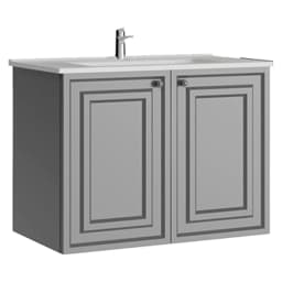 Creavit Kayra 80 Cm Mat Gri Kapaklı Lavabo Dolabı görsel 1