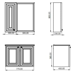 Creavit Kayra 80 Cm Mat Safir Mavi Kapaklı Lavabo Dolabı görsel 2