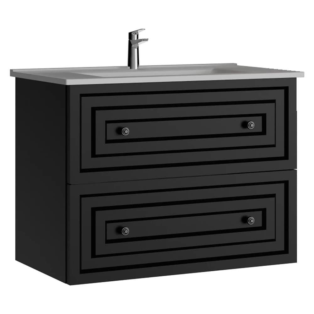 Creavit Kayra 80 Cm Mat Antrasit Çekmeceli Lavabo Dolabı
