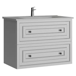 Creavit Kayra 80 Cm Mat Beyaz Çekmeceli Lavabo Dolabı görsel 1