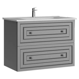 Creavit Kayra 80 Cm Mat Gri Çekmeceli Lavabo Dolabı görsel 1