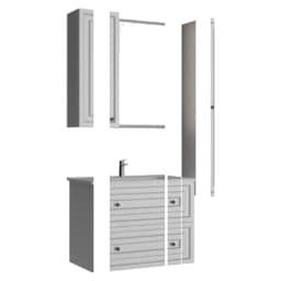 Creavit Kayra 80 Cm Mat Safir Mavi Çekmeceli Lavabo Dolabı görsel 2