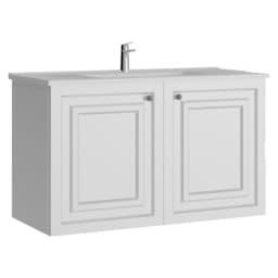 Creavit Kayra 100 Cm Mat Beyaz Kapaklı Lavabo Dolabı görsel 1