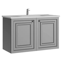 Creavit Kayra 100 Cm Mat Gri Kapaklı Lavabo Dolabı görsel 1