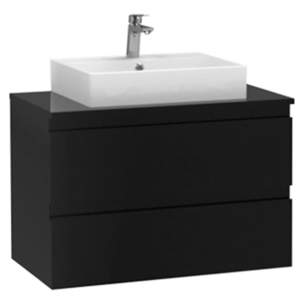 Creavit Alinda 80 Cm Parlak Siyah Lavabo Dolabı
