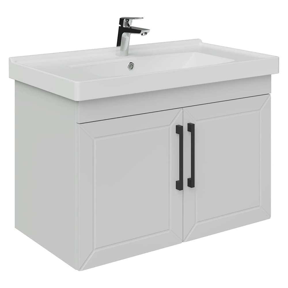 Creavit D20 80 Cm Beyaz Lake Kapaklı Lavabo Dolabı