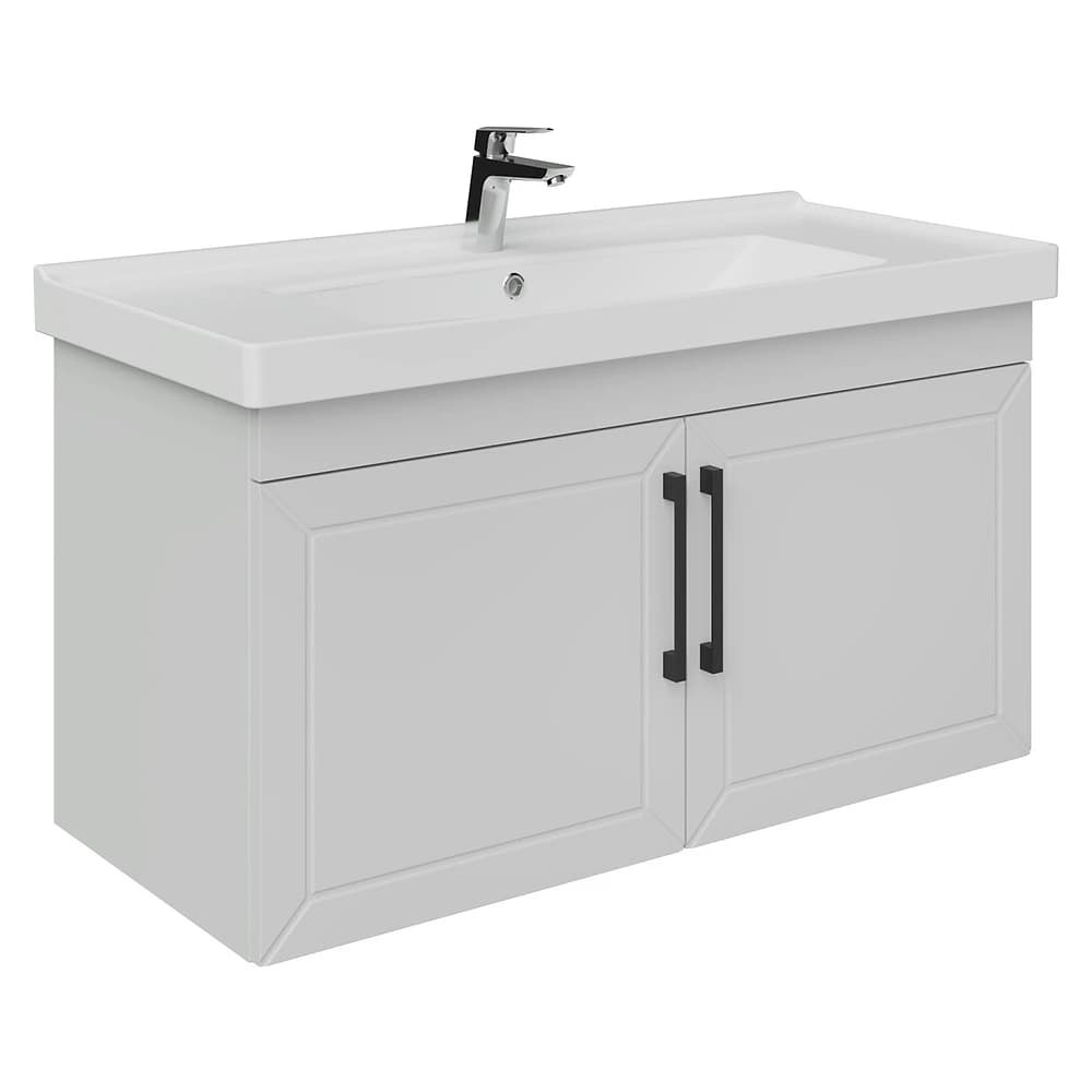 Creavit D20 100 Cm Beyaz Lake Kapaklı Lavabo Dolabı