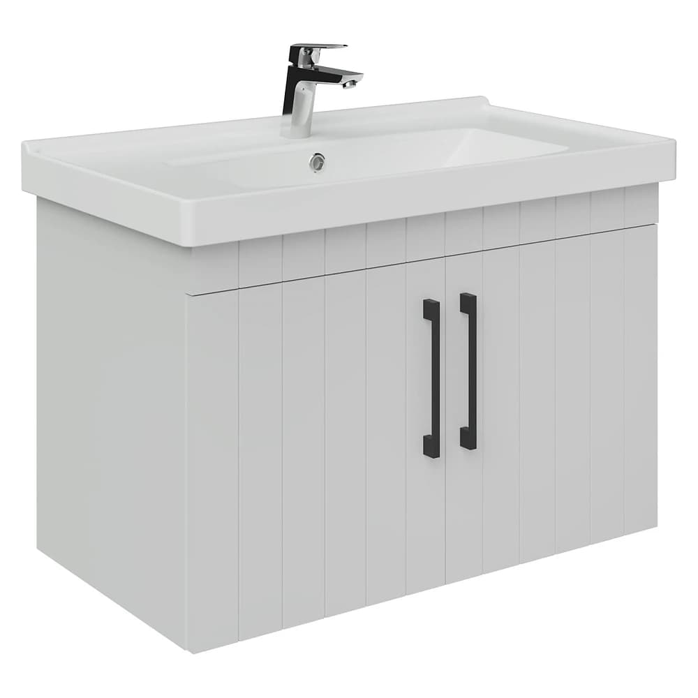 Creavit D20 80 Cm Beyaz Çizgili Lake Lavabo Dolabı
