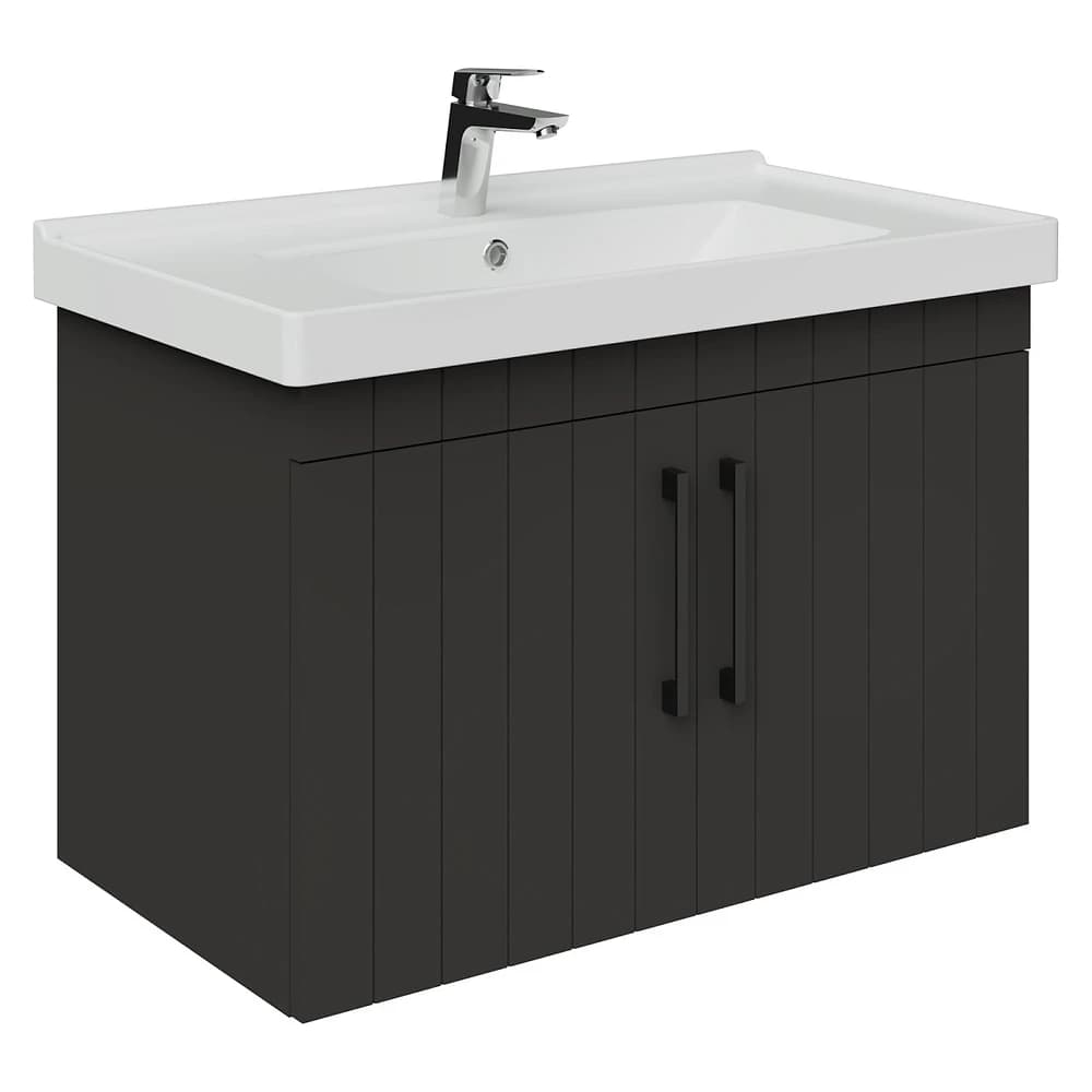 Creavit D20 80 Cm Antrasit Çizgili Lake Lavabo Dolabı