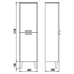 Creavit Patara 147 Cm Mat Beyaz Boy Dolabı görsel 2