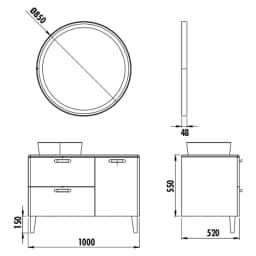 Creavit Patara 100 Cm Mat Yeşil Lavabo Dolabı görsel 2