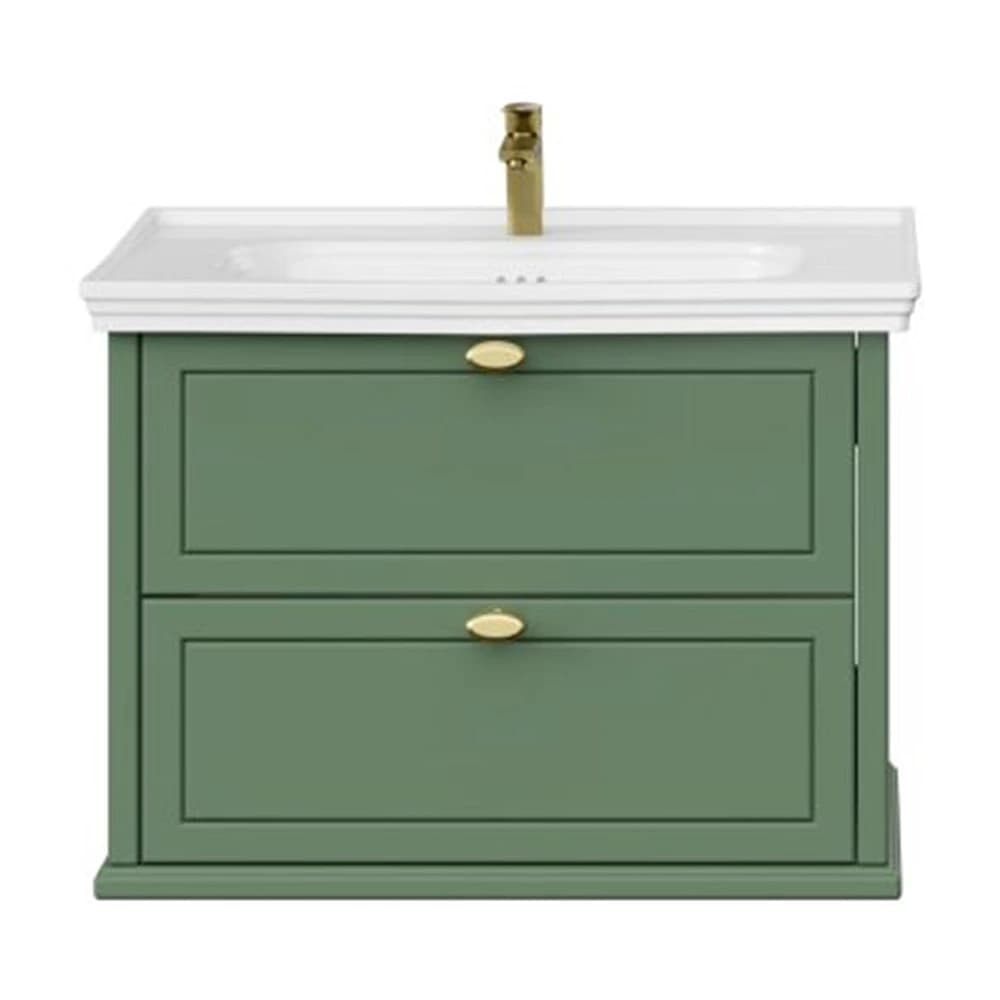 Creavit Antik 80 Cm Zeytuni 2 Çekmeceli Lavabo Dolabı