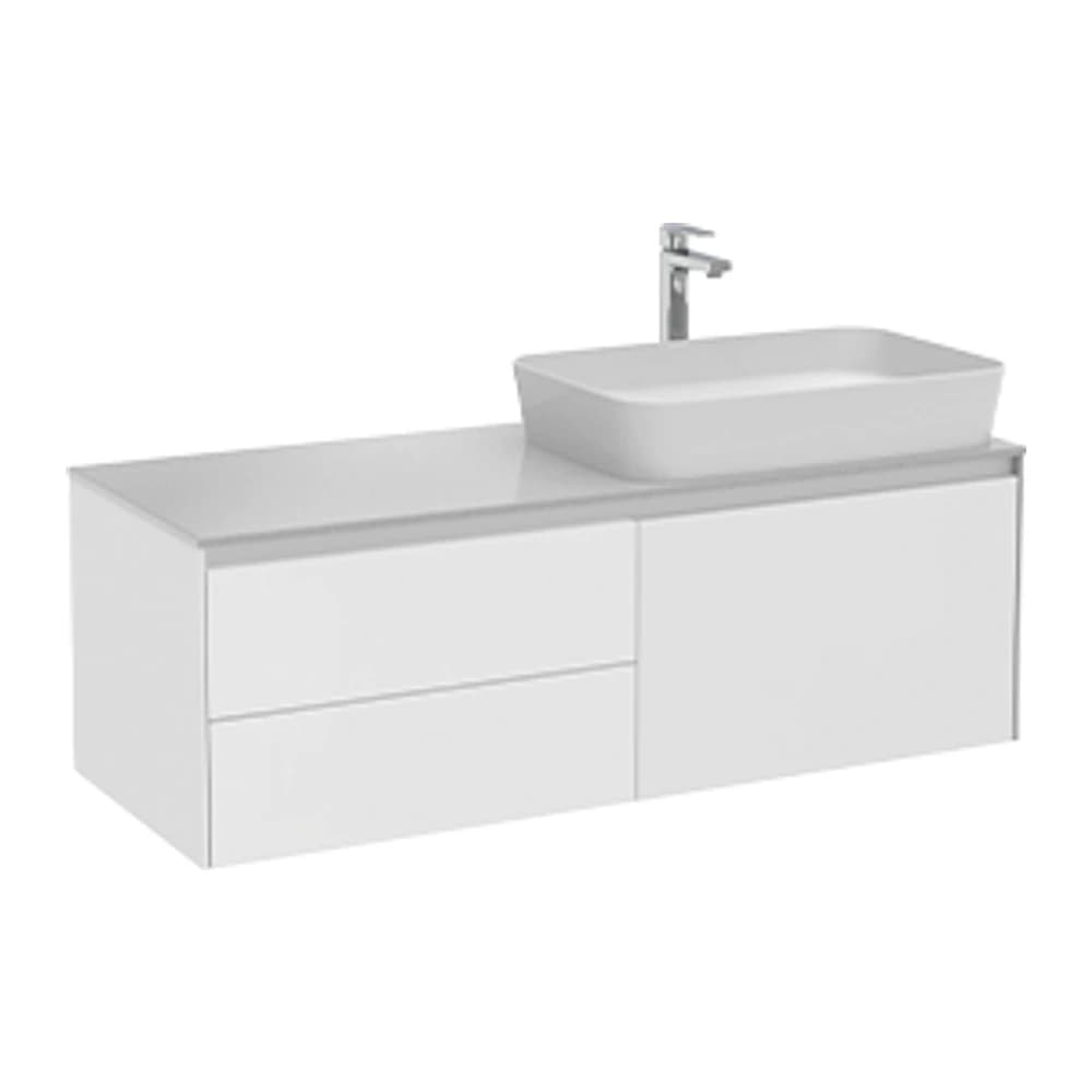 Creavit Flat 120 Cm Mat Beyaz Tezgahlı Lavabo Dolabı