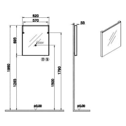 Vitra Core 60 Cm Fırçalanmış Krom Led Aydınlatmalı Düz Ayna görsel 2