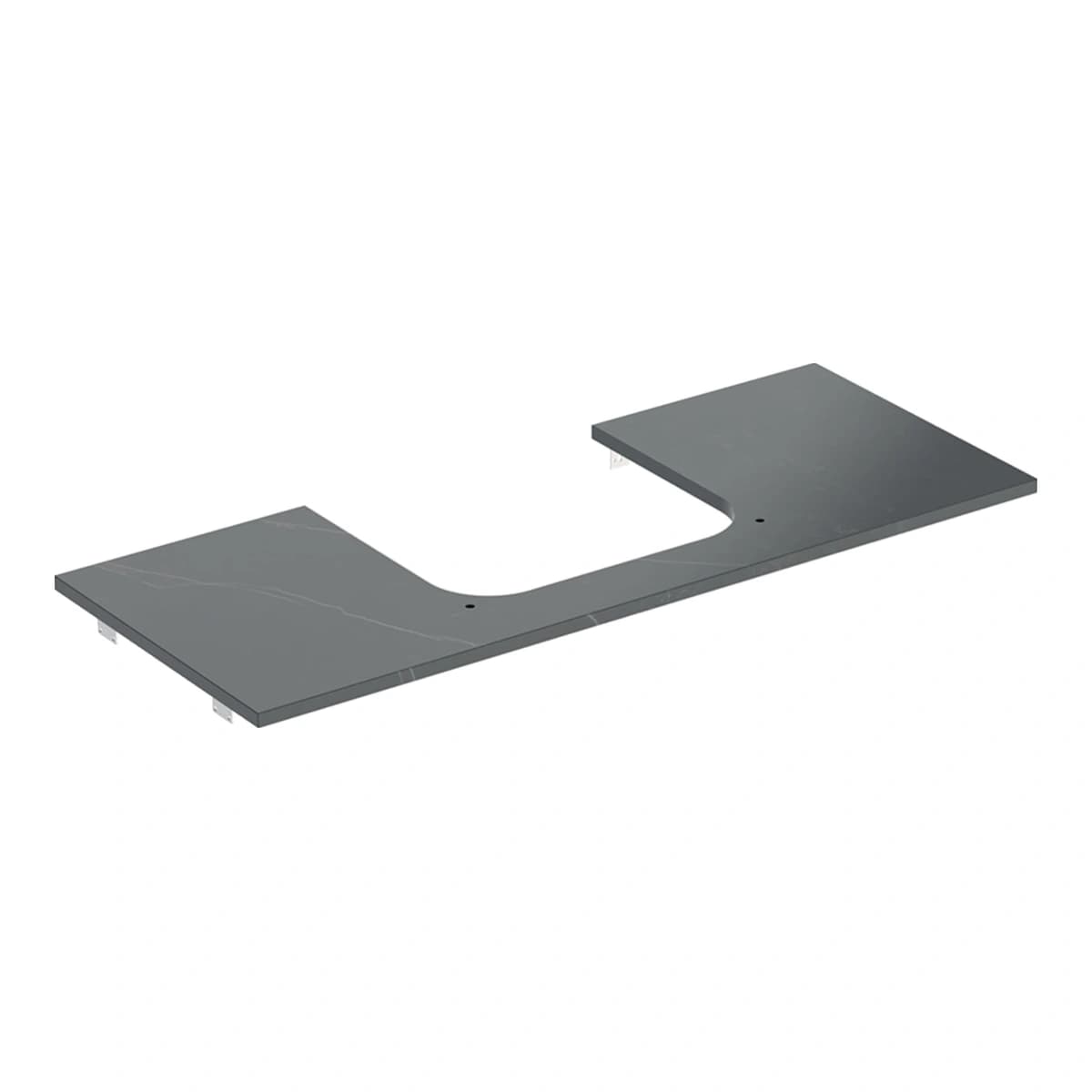 Geberit ONE 120 cm Seramik Lavabo Tezgahı, Dikdörtgen Çanak Lavabo İçin, Siyah Mermer Görünümlü