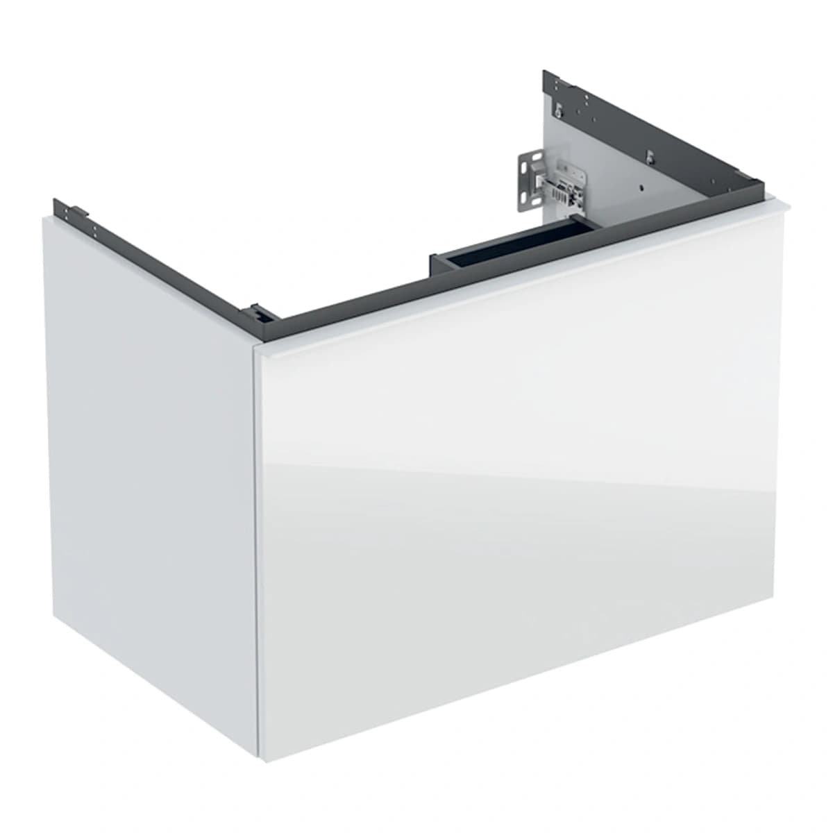 Geberit Acanto 75 cm Gizli Çekmeceli Lavabo Dolabı, Beyaz Cam Ön Yüzey