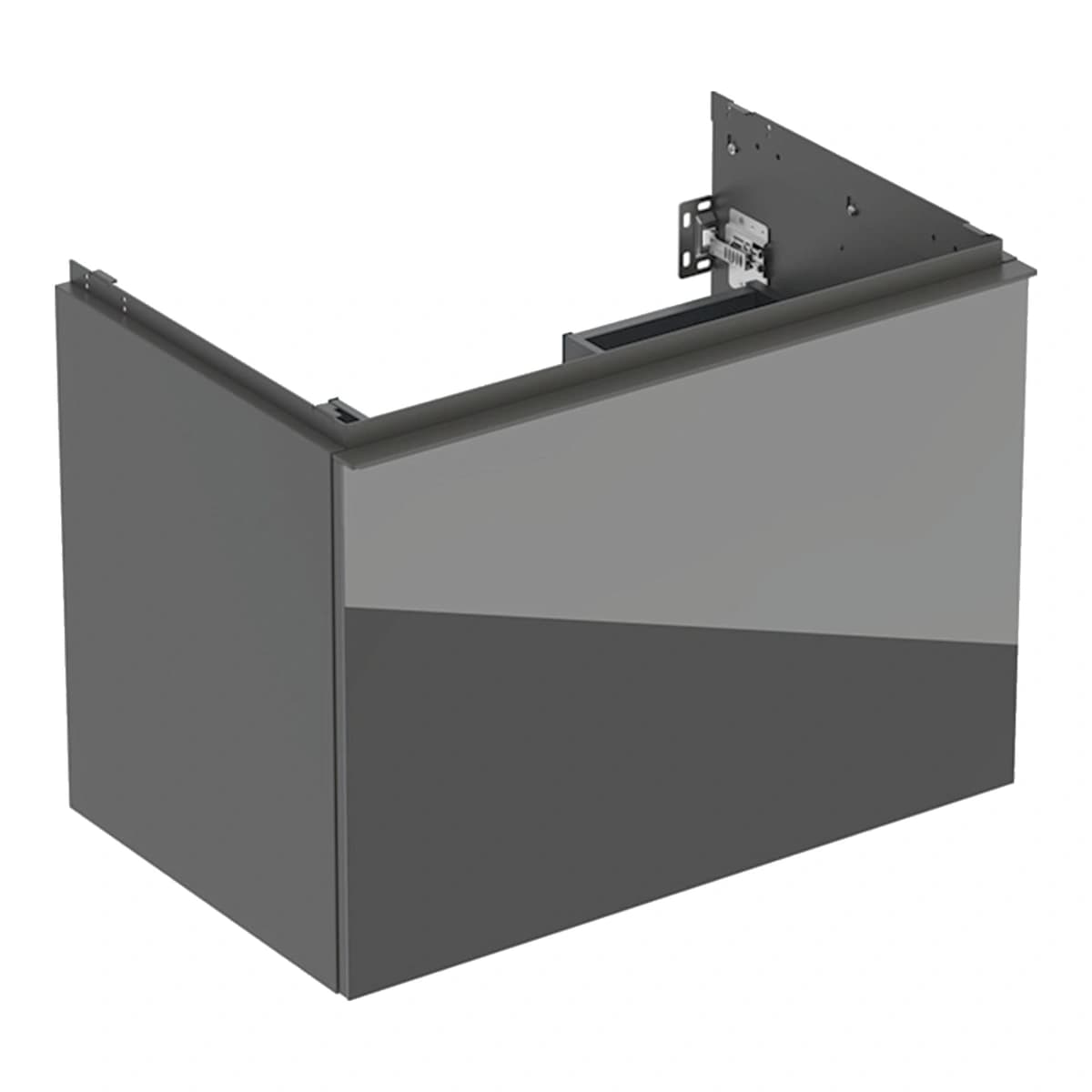 Geberit Acanto 75 cm Gizli Çekmeceli Lavabo Dolabı, Antrasit Cam Ön Yüzey