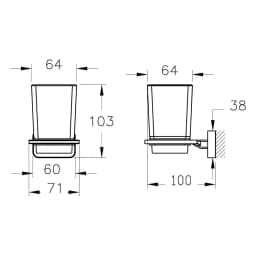 Vitra Flow Mat Siyah Diş Fırçalığı görsel 2