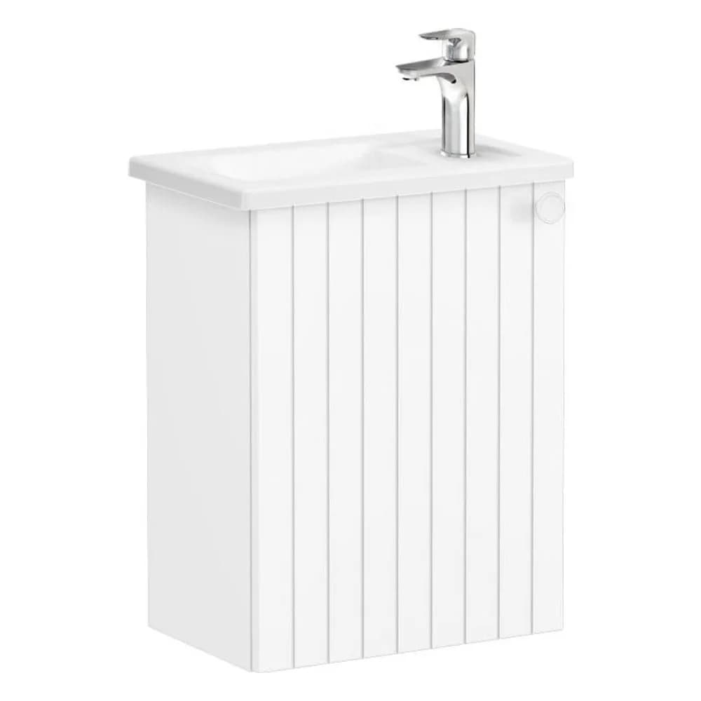 Vitra Root Groove 45 Cm Beyaz Tek Kapaklı Sol Lavabo Dolabı
