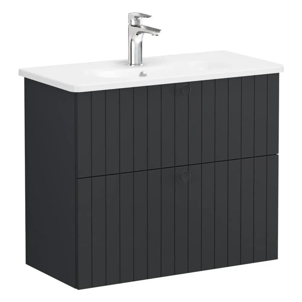 Vitra Root Groove 80 Cm Grafit 2 Çekmeceli Dar Lavabo Dolabı