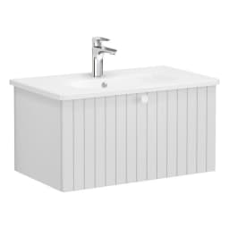 Vitra Root Groove 80 Cm Açık Gri Tek Çekmeceli Lavabo Dolabı görsel 1