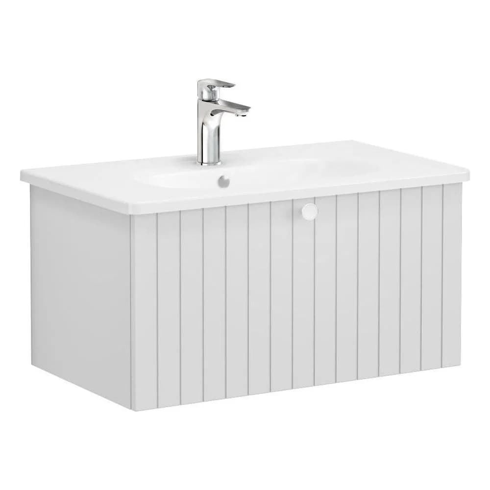 Vitra Root Groove 80 Cm Açık Gri Tek Çekmeceli Lavabo Dolabı