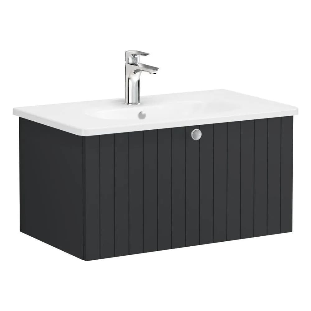 Vitra Root Groove 80 Cm Grafit Tek Çekmeceli Lavabo Dolabı