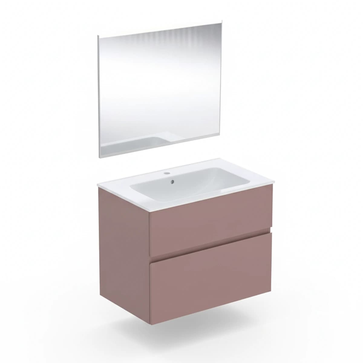 Geberit Aniara 75 cm Aniara Kırmızısı Çekmeceli Aynalı Banyo Dolabı Seti