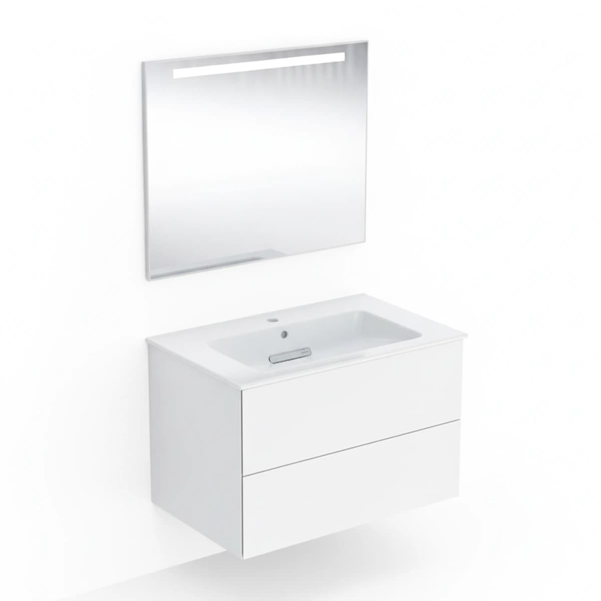 Geberit ONE 75 cm Parlak Beyaz Çekmeceli Aynalı Banyo Dolabı Seti