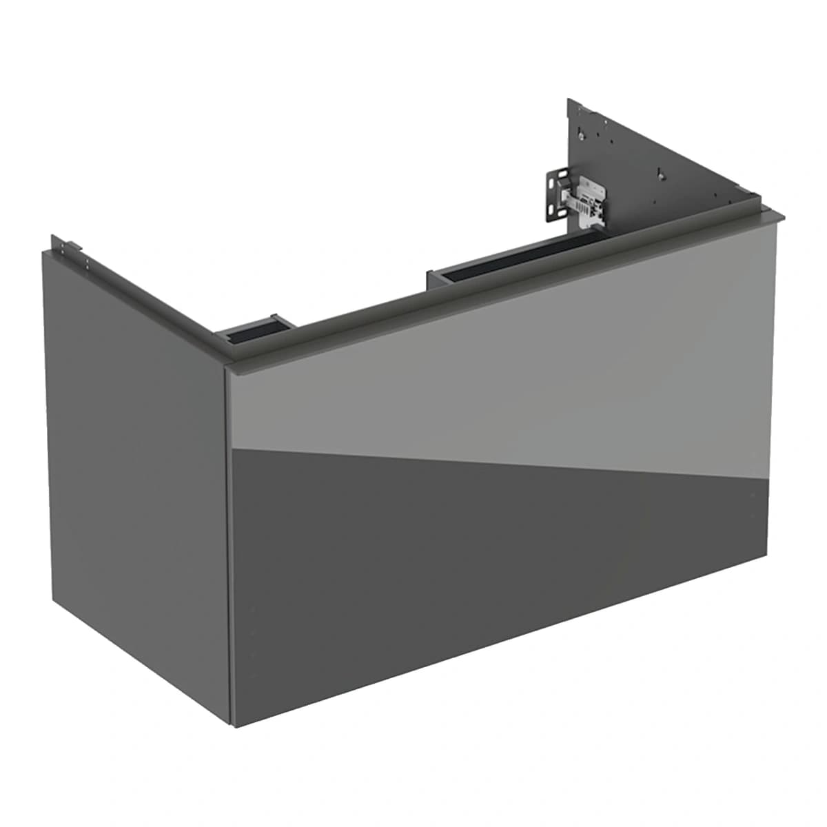 Geberit Acanto 90 cm Antrasit Cam Ön Yüzeyli Gizli Çekmeceli Lavabo Dolabı