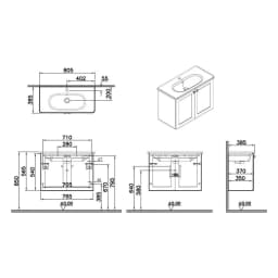 Vitra Root Classic 80 Cm Lacivert 2 Kapaklı Lavabo Dolabı görsel 2