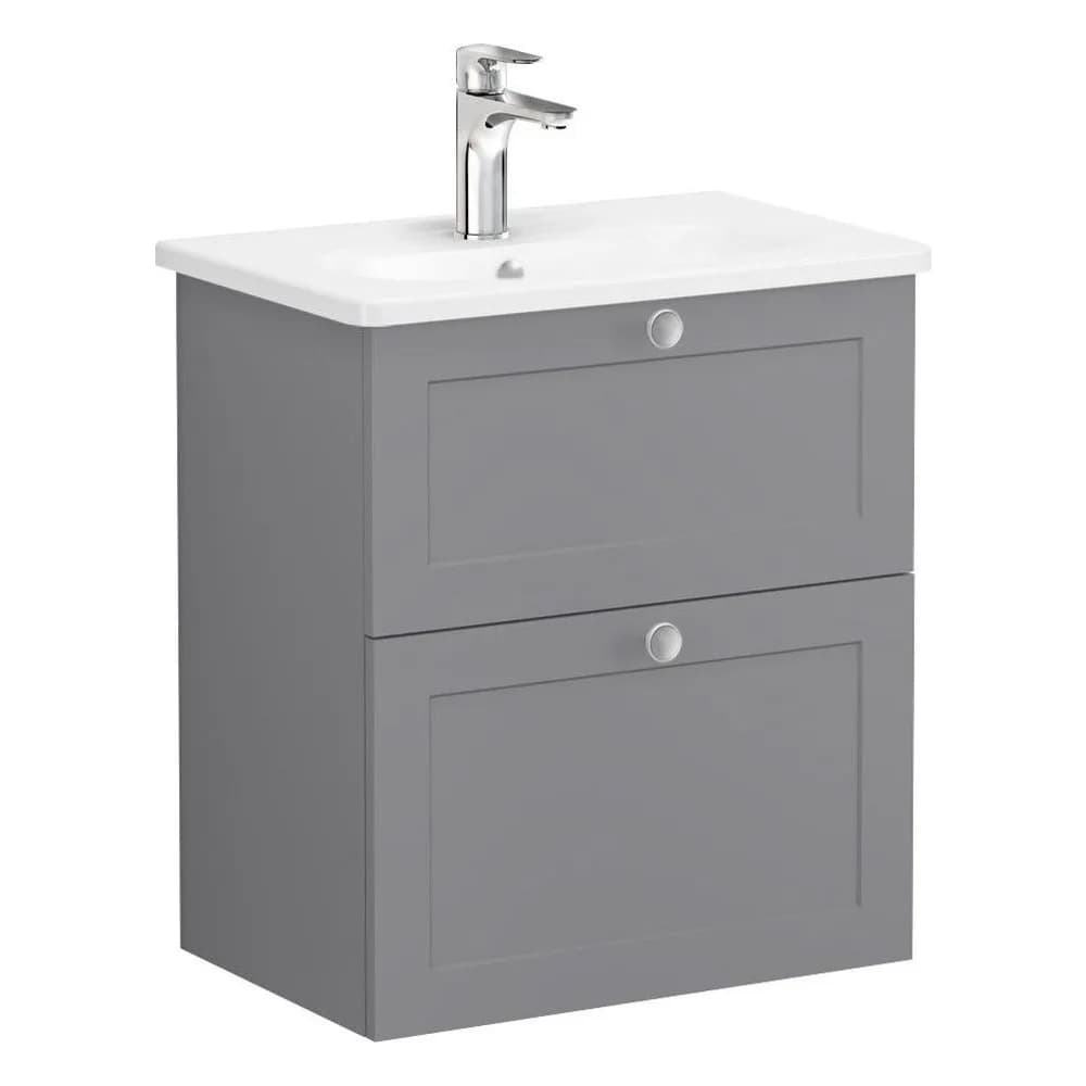 Vitra Root Classic 60 Cm Gri 2 Çekmeceli Dar Lavabo Dolabı