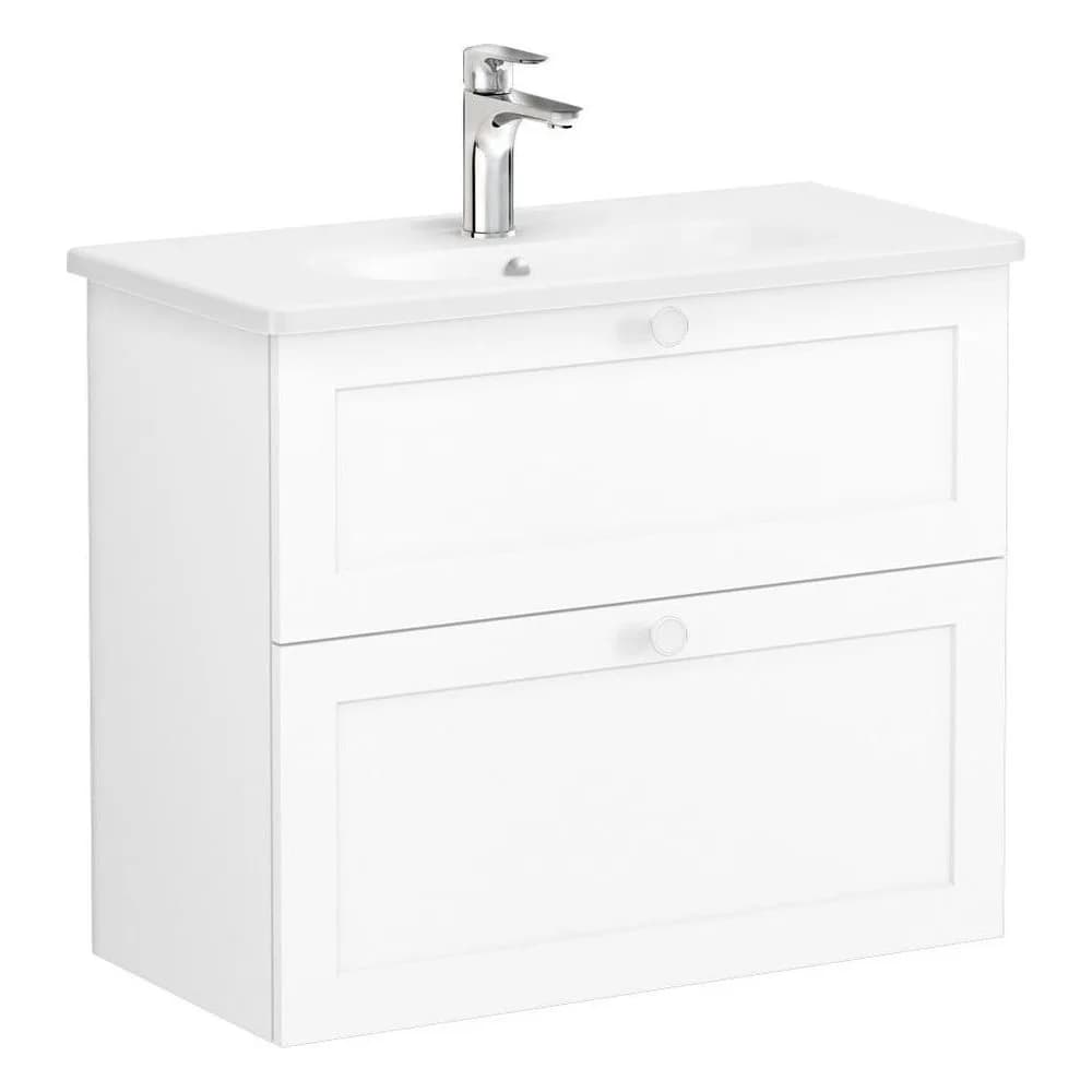 Vitra Root Classic 80 Cm Beyaz 2 Çekmeceli Dar Lavabo Dolabı