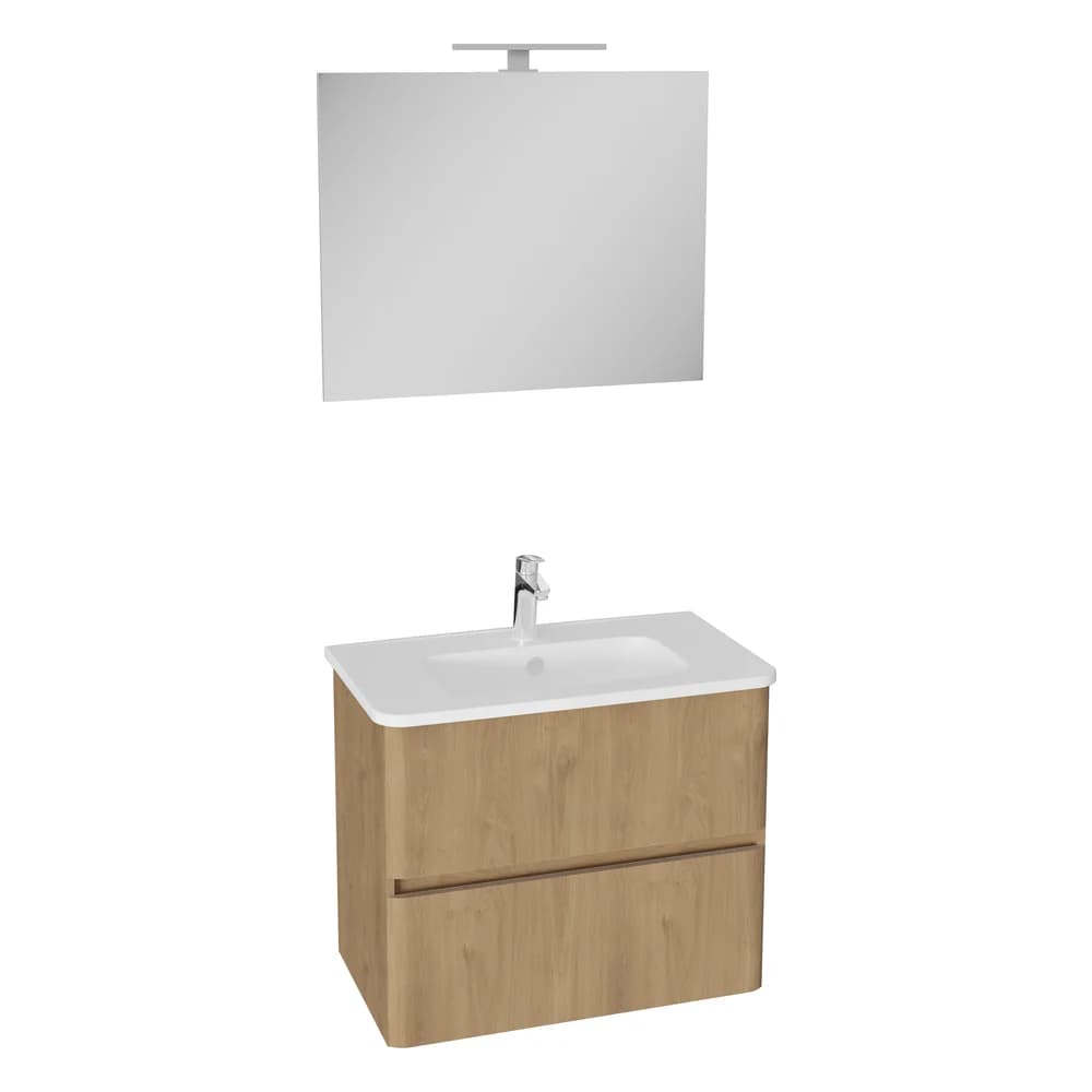 Vitra Mia Plus Round 80 Cm Altın Meşe Çekmeceli Dolap Seti