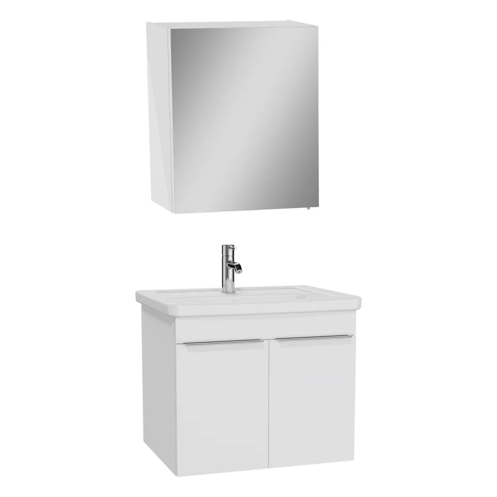Vitra Quadrum 65 Cm Beyaz Ayna Dolaplı Banyo Dolabı Seti