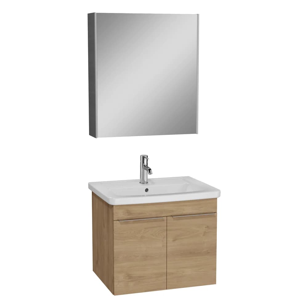 Vitra Quadrum 65 Cm Açık Meşe Ayna Dolaplı Banyo Dolabı Seti