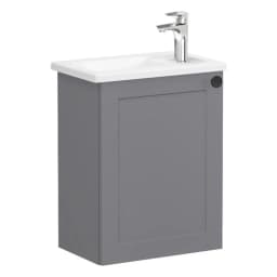 Vitra Root Classic 45 Cm Gri Kapaklı Sol Lavabo Dolabı görsel 1