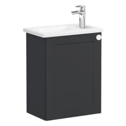 Vitra Root Classic 45 Cm Grafit Kapaklı Sol Lavabo Dolabı görsel 1