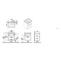 Vitra Root Classic 60 Cm Grafit 2 Çekmeceli Lavabo Dolabı görsel 2