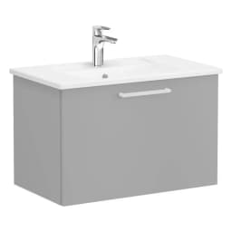 Vitra Root Flat 80 Cm Kaya Gri Tek Çekmeceli Lavabo Dolabı görsel 1